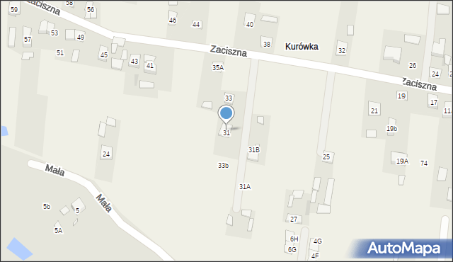 Postoliska, Zaciszna, 33a, mapa Postoliska