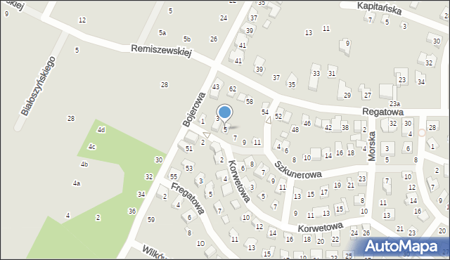 Poznań, Żaglowa, 5, mapa Poznania