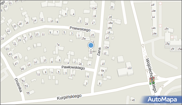 Poznań, Zana Tomasza, 11, mapa Poznania