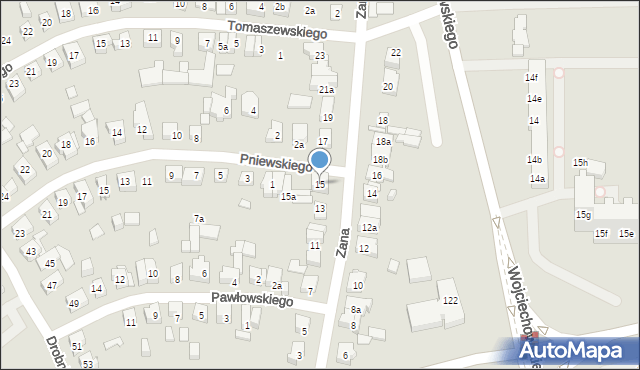 Poznań, Zana Tomasza, 15, mapa Poznania