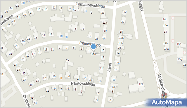 Poznań, Zana Tomasza, 15a, mapa Poznania