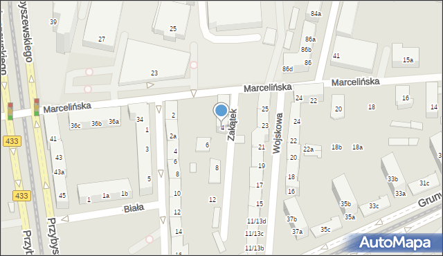 Poznań, Zakątek, 4, mapa Poznania