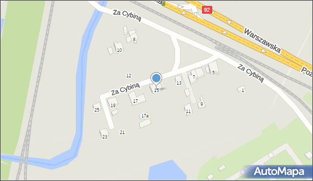 Poznań, Za Cybiną, 15, mapa Poznania