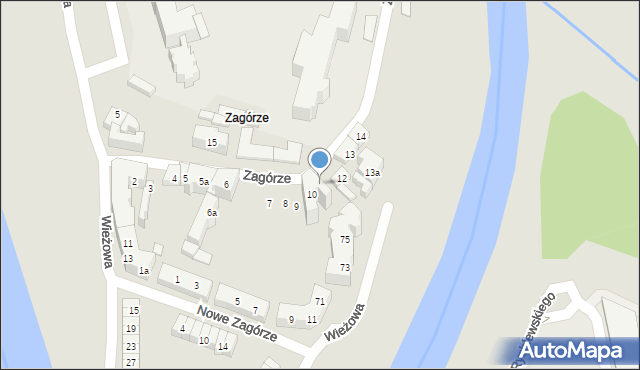 Poznań, Zagórze, 11, mapa Poznania