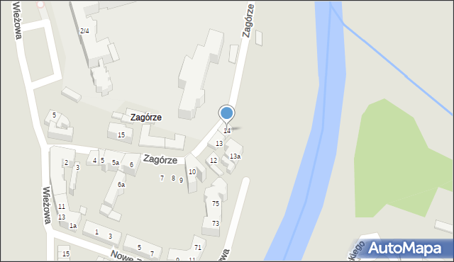 Poznań, Zagórze, 14, mapa Poznania