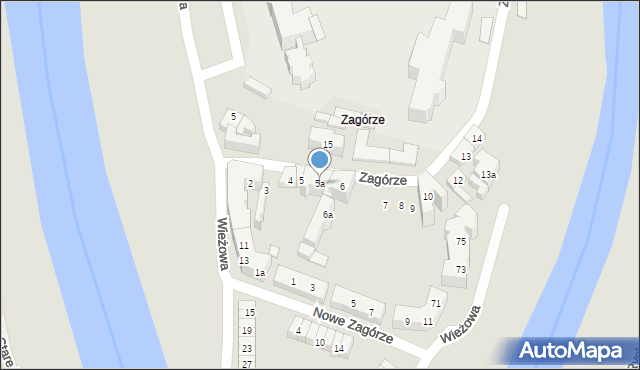 Poznań, Zagórze, 5a, mapa Poznania