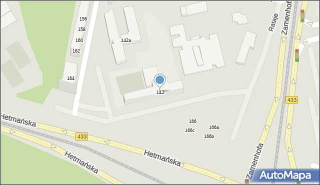 Poznań, Zamenhofa Ludwika, dr., 142, mapa Poznania