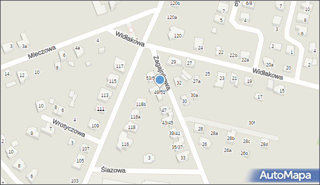 Poznań, Zagajnikowa, 49/51, mapa Poznania