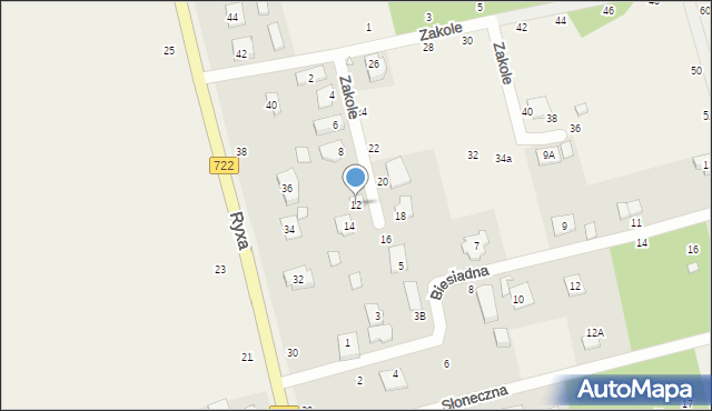 Prażmów, Zakole, 12, mapa Prażmów