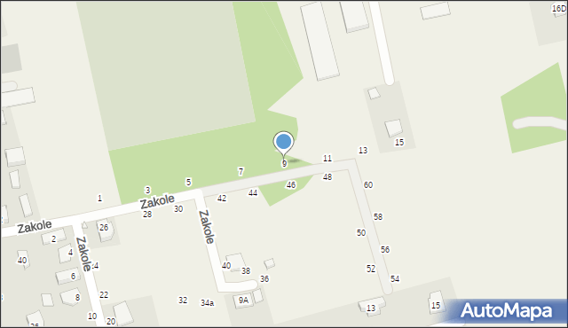 Prażmów, Zakole, 9, mapa Prażmów