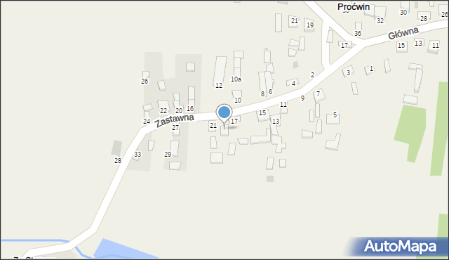 Proćwin, Zastawna, 19, mapa Proćwin