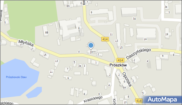 Prószków, Zamkowa, 10, mapa Prószków