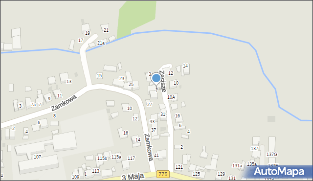 Proszowice, Zacisze, 7, mapa Proszowice