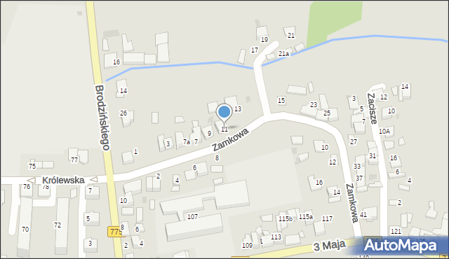 Proszowice, Zamkowa, 11, mapa Proszowice