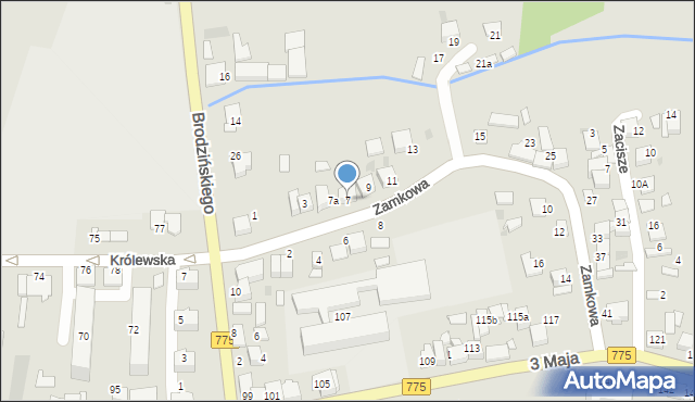 Proszowice, Zamkowa, 7, mapa Proszowice