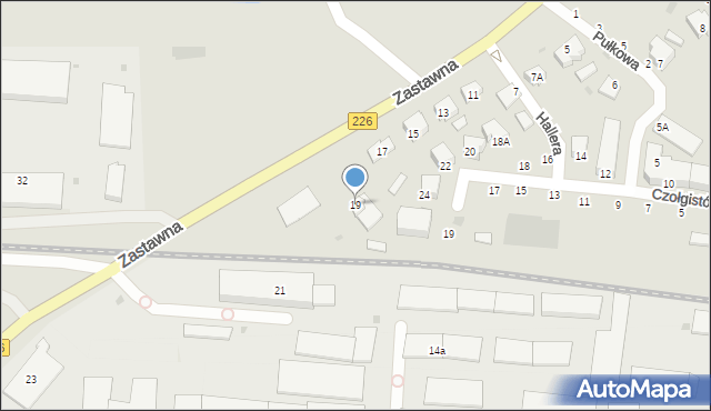 Pruszcz Gdański, Zastawna, 19, mapa Pruszcz Gdański