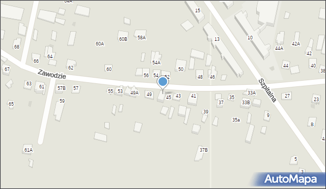 Przasnysz, Zawodzie, 47, mapa Przasnysz