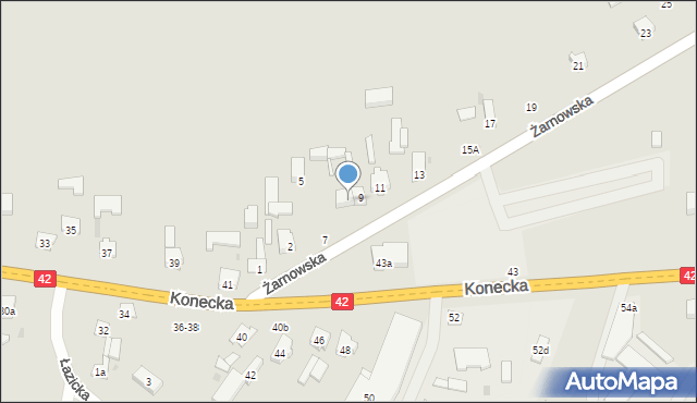 Przedbórz, Żarnowska, 9A, mapa Przedbórz