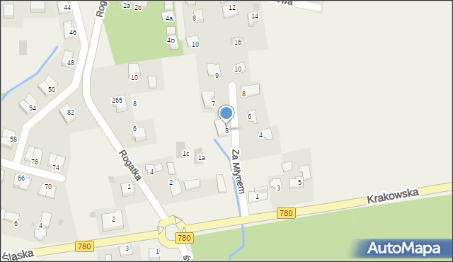 Przeginia Duchowna, Za Młynem, 3, mapa Przeginia Duchowna