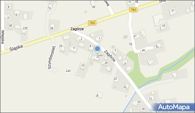 Przeginia Duchowna, Zagórze, 12, mapa Przeginia Duchowna