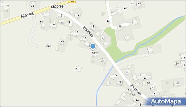 Przeginia Duchowna, Zagórze, 20, mapa Przeginia Duchowna