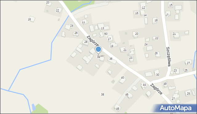 Przeginia Duchowna, Zagórze, 34, mapa Przeginia Duchowna