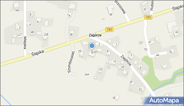 Przeginia Duchowna, Zagórze, 4, mapa Przeginia Duchowna