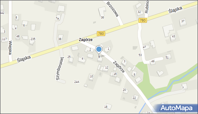 Przeginia Duchowna, Zagórze, 8, mapa Przeginia Duchowna