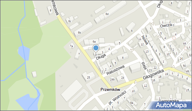 Przemków, Zamkowa, 2, mapa Przemków