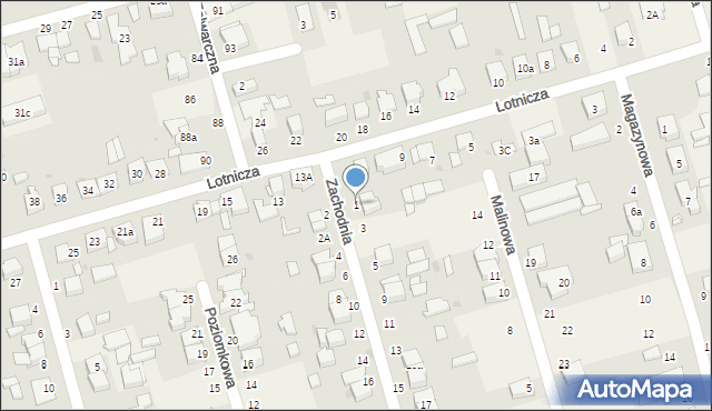 Przeźmierowo, Zachodnia, 1, mapa Przeźmierowo