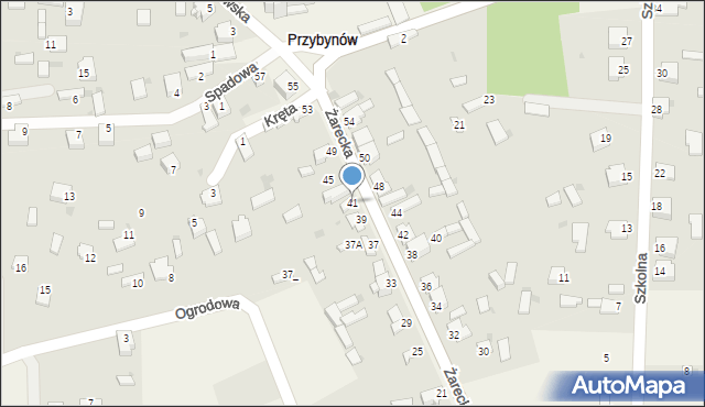 Przybynów, Żarecka, 41, mapa Przybynów