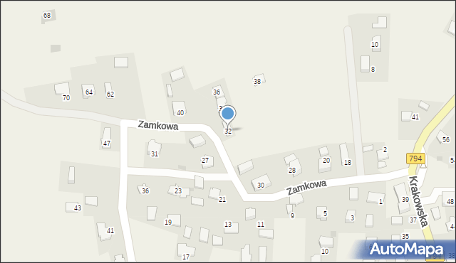 Przybysławice, Zamkowa, 32, mapa Przybysławice