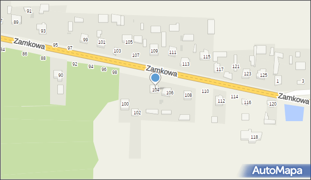 Przymiłowice, Zamkowa, 104, mapa Przymiłowice