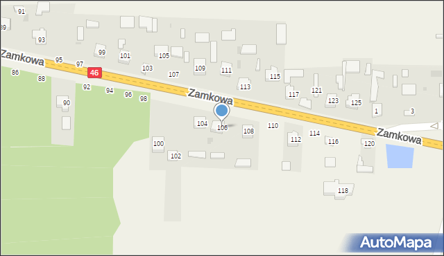 Przymiłowice, Zamkowa, 106, mapa Przymiłowice