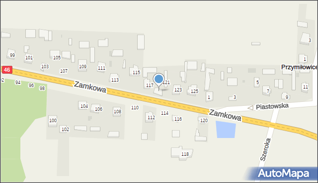 Przymiłowice, Zamkowa, 119, mapa Przymiłowice