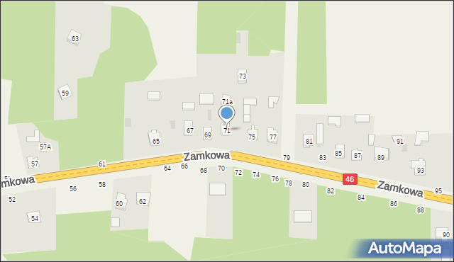 Przymiłowice, Zamkowa, 71, mapa Przymiłowice