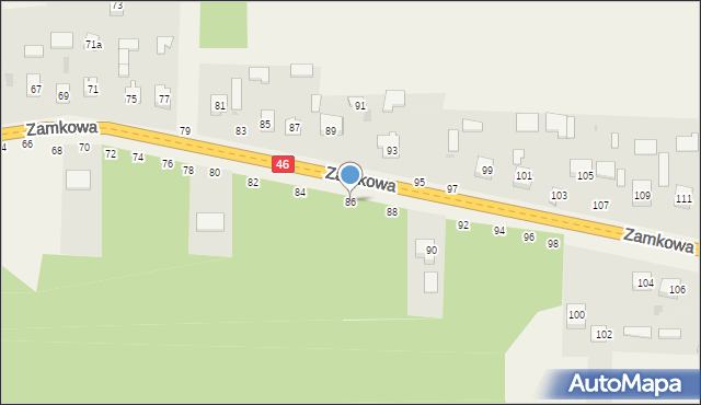 Przymiłowice, Zamkowa, 86, mapa Przymiłowice