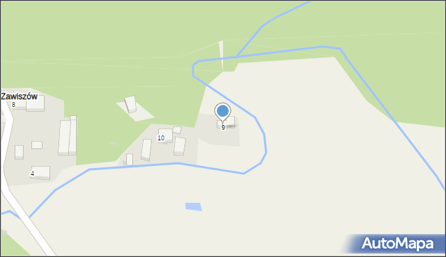 Psary, Zawiszów, 9, mapa Psary