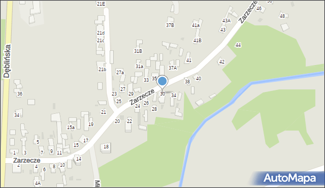 Puławy, Zarzecze, 30, mapa Puław