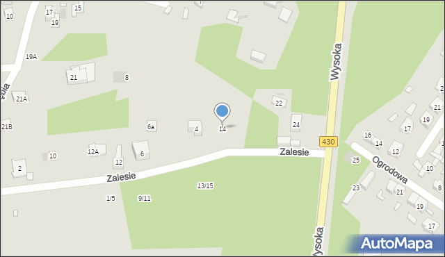 Puszczykowo, Zalesie, 14, mapa Puszczykowo