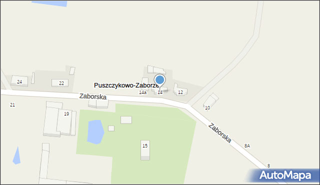 Puszczykowo-Zaborze, Zaborska, 14, mapa Puszczykowo-Zaborze