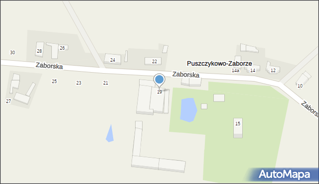 Puszczykowo-Zaborze, Zaborska, 19, mapa Puszczykowo-Zaborze