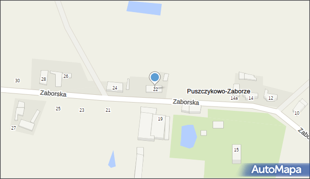Puszczykowo-Zaborze, Zaborska, 22, mapa Puszczykowo-Zaborze
