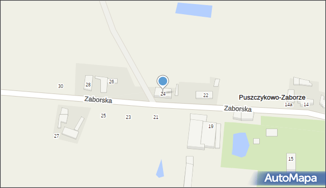 Puszczykowo-Zaborze, Zaborska, 24, mapa Puszczykowo-Zaborze