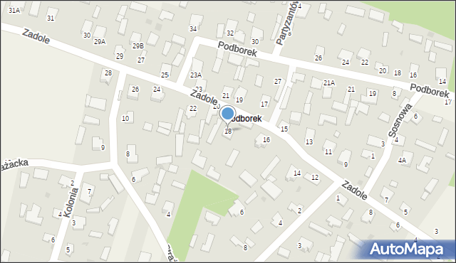 Pysznica, Zadole, 18, mapa Pysznica