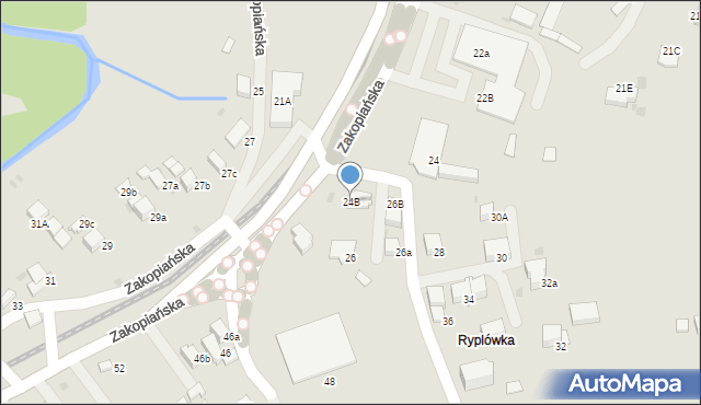 Rabka-Zdrój, Zakopiańska, 24B, mapa Rabka-Zdrój