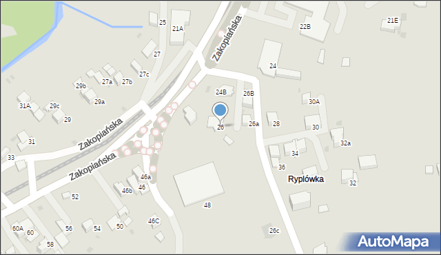 Rabka-Zdrój, Zakopiańska, 26, mapa Rabka-Zdrój