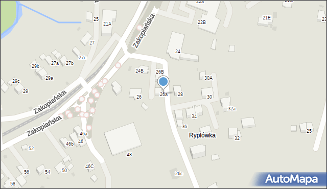 Rabka-Zdrój, Zakopiańska, 26a, mapa Rabka-Zdrój