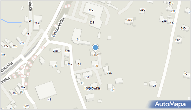 Rabka-Zdrój, Zakopiańska, 30A, mapa Rabka-Zdrój