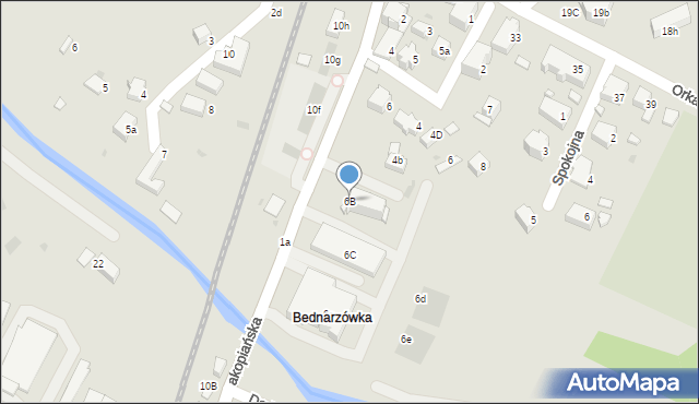 Rabka-Zdrój, Zakopiańska, 6B, mapa Rabka-Zdrój